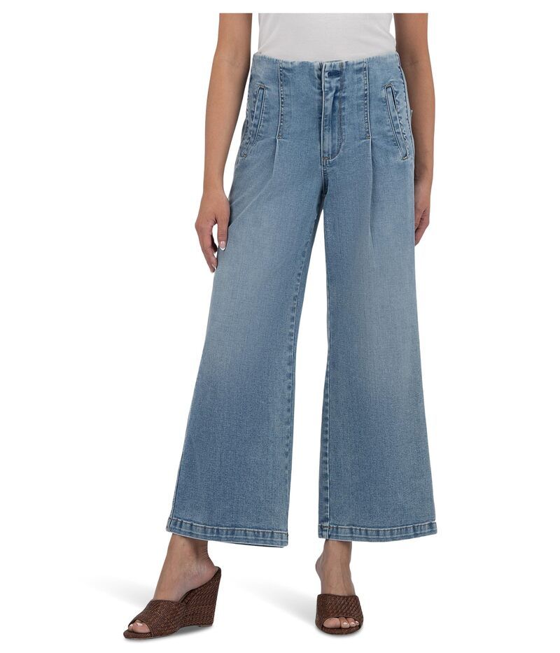 カットフロムザクロス レディース ボトムス デニムパンツ ワイドレッグ KUT from the Kloth Meg High Rise Wide Leg With Front Welt Medium