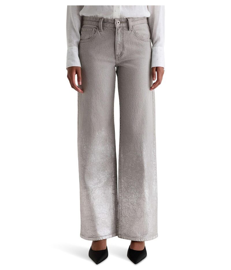 エージージーンズ レディース ボトムス デニムパンツ ワイドレッグ ローライズ AG Jeans Adria Low Rise Baggy Wide Leg Silver Myst シルバー