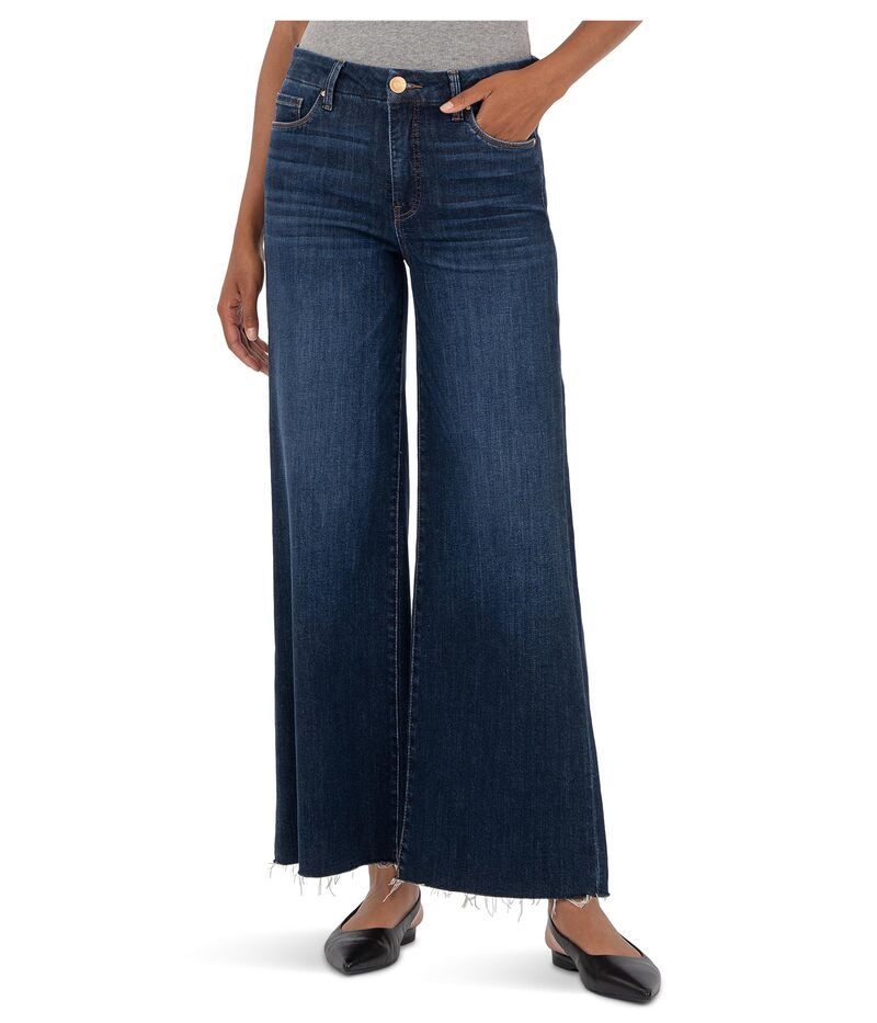 カットフロムザクロス レディース ボトムス デニムパンツ ワイドレッグ KUT from the Kloth Meg HighRise Fab Ab Wide Leg Raw Hem Innoxiou