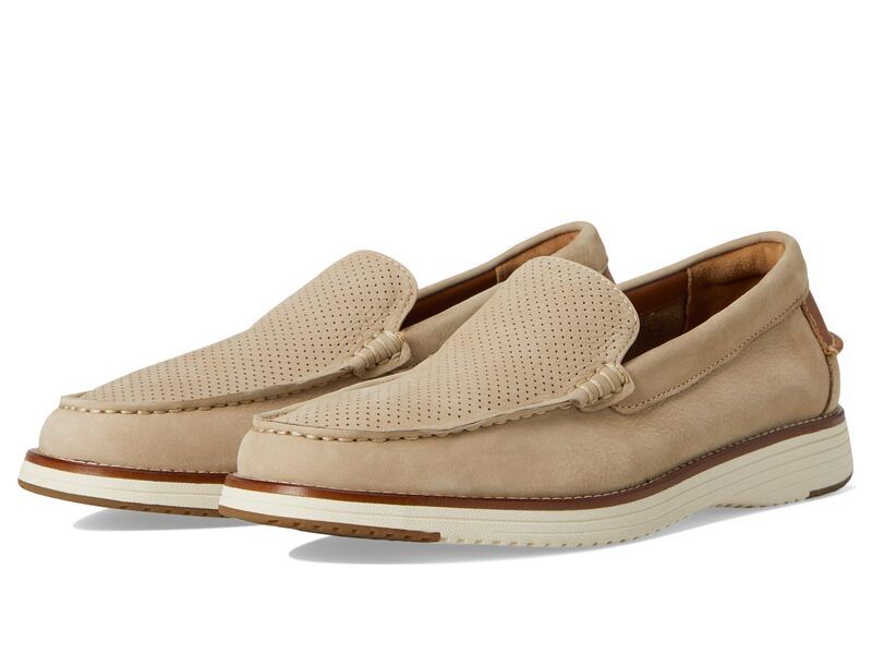 ジョンストンアンドマーフィー メンズ シューズ スリッポン・ローファー Johnston Murphy Upton Perfed Venetian Taupe Nubuck トープ
