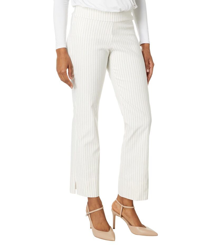 クレイジーラリー レディース ボトムス カジュアルパンツ アンクル リネン Krazy Larry Stretch Linen Wide Ankle Oatmeal Stripe オートミール