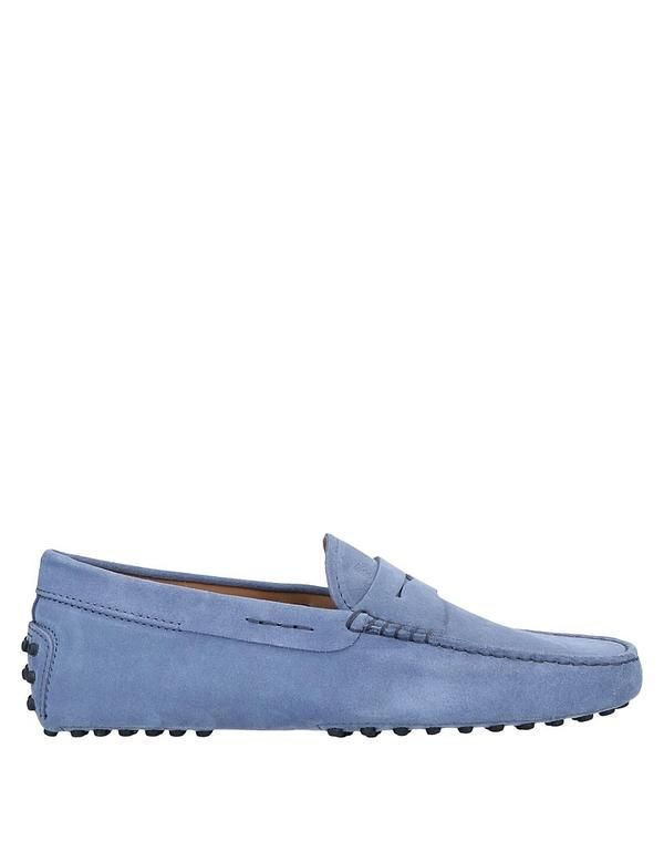 トッズ メンズ シューズ スリッポン・ローファー TODS モカシン Blue Gray グレー