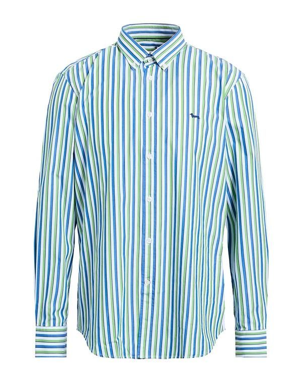 ハーモント ブレイン メンズ トップス シャツ HARMONT BLAINE ストライプ柄シャツ Light Green グリーン