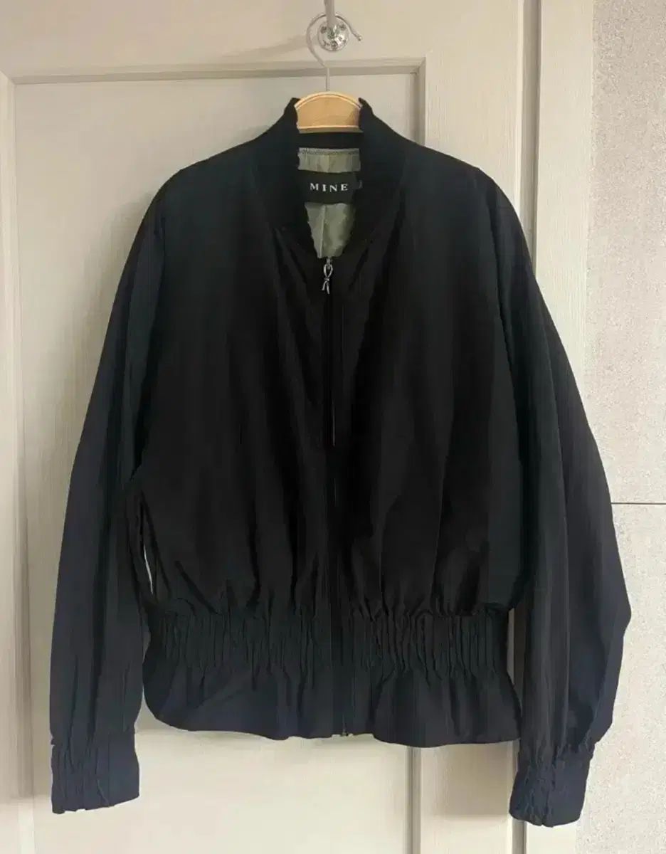THE HANDSOME mine MINE シャーリング ブルゾン フリル ブルゾン クロップド アウター ブラック ウィンドブレーカー TIME LANVIN SYSTEM