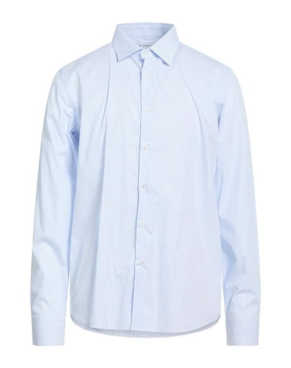 マニュエル リッツ メンズ トップス シャツ MANUEL RITZ ストライプ柄シャツ Azure Blue ブルー