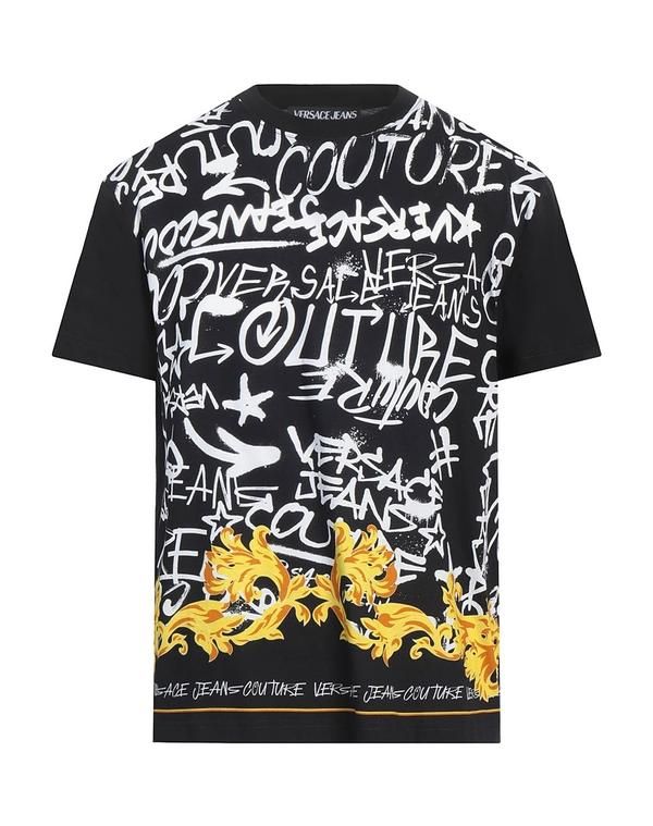 ヴェルサーチ メンズ トップス Tシャツ VERSACE JEANS COUTURE Ｔシャツ Black ブラック