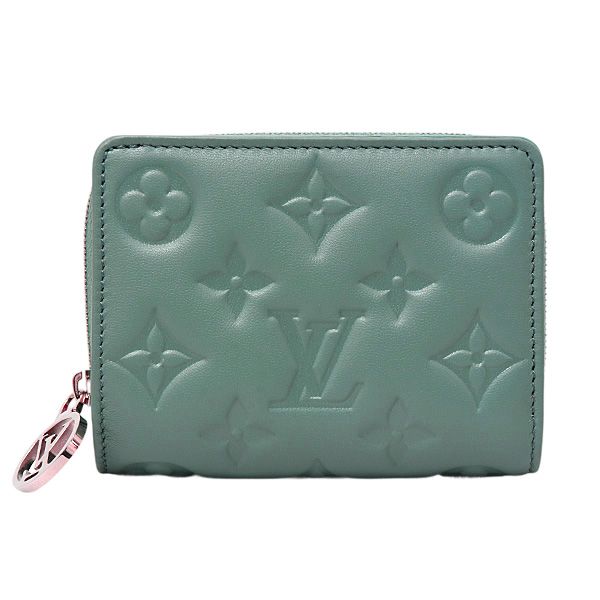 ルイヴィトン 財布 レディース ポルトフォイユ ルー クッサン モノグラム ラムレザー ブルー グラシエール Louis Vuitton M81709 中古