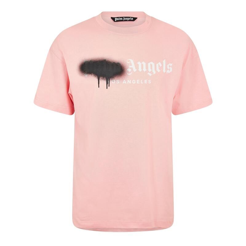 パーム・エンジェルス メンズ トップス Tシャツ Palm Angels Menspray TShirt PinkBlack ブラック