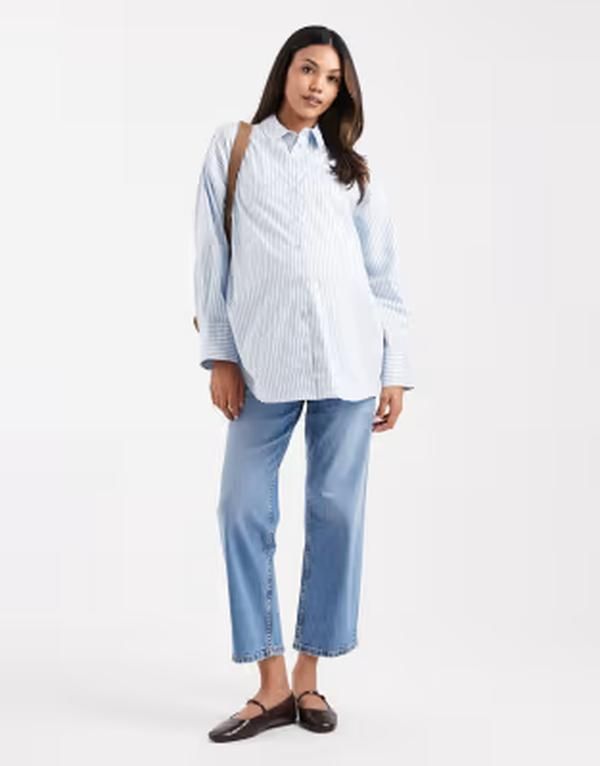 エイソス レディース ボトムス デニムパンツ ストレート アンクル マタニティ ジーンズ ASOS Curve ASOS DESIGN Maternity ankle grazer comfort s