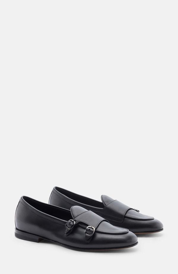 スカロッソ レディース シューズ スリッポン・ローファー SCAROSSO Virginia Loafers Black Calf Leather ブラック