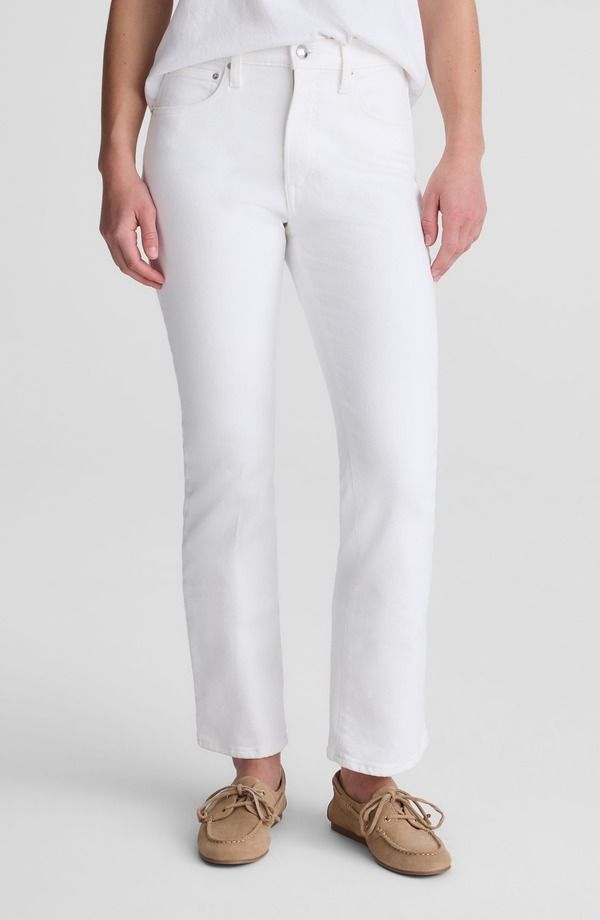 メイドウェル レディース ボトムス カジュアルパンツ ジーンズ Madewell Stretch Flare Crop Jeans Tile White ホワイト