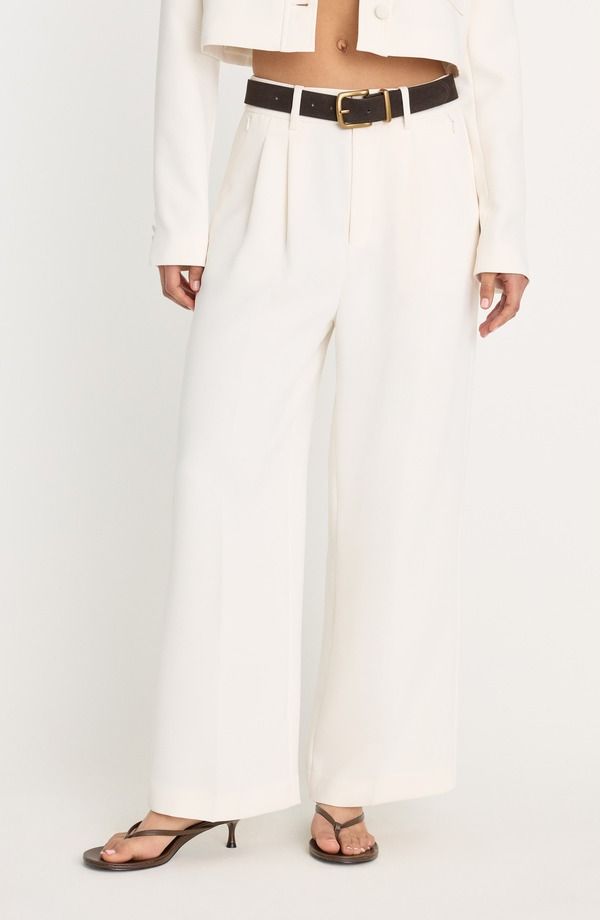 グッドアメリカン レディース ボトムス レギンス ワイドレッグ ハイウエスト パンツ アンクル Good American Luxe High Waist Ankle Wide Leg Trouser
