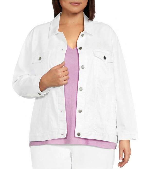 エイリーンフィッシャー レディース アウター コート プラスサイズ コットン デニム ジャケット Eileen Fisher Plusize Organicotton Blendenim Point