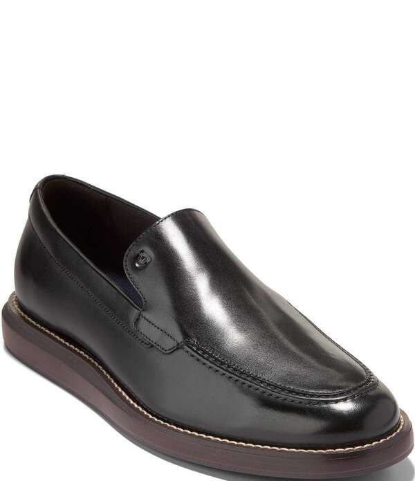 コールハーン メンズ シューズ スリッポン・ローファー レザー Cole Haan Mens Grand Neoclassic Leather Venetian Loafers BlackDark N