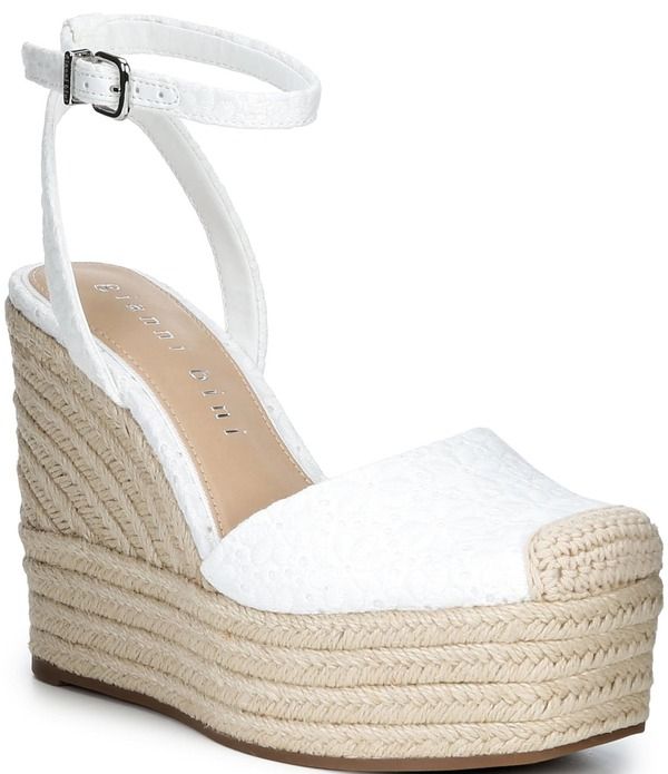 ジャンビニ レディース シューズ スリッポン・ローファー プラットフォーム Gianni Bini Scottieyelet Jute Platform Espadrille Wedges White