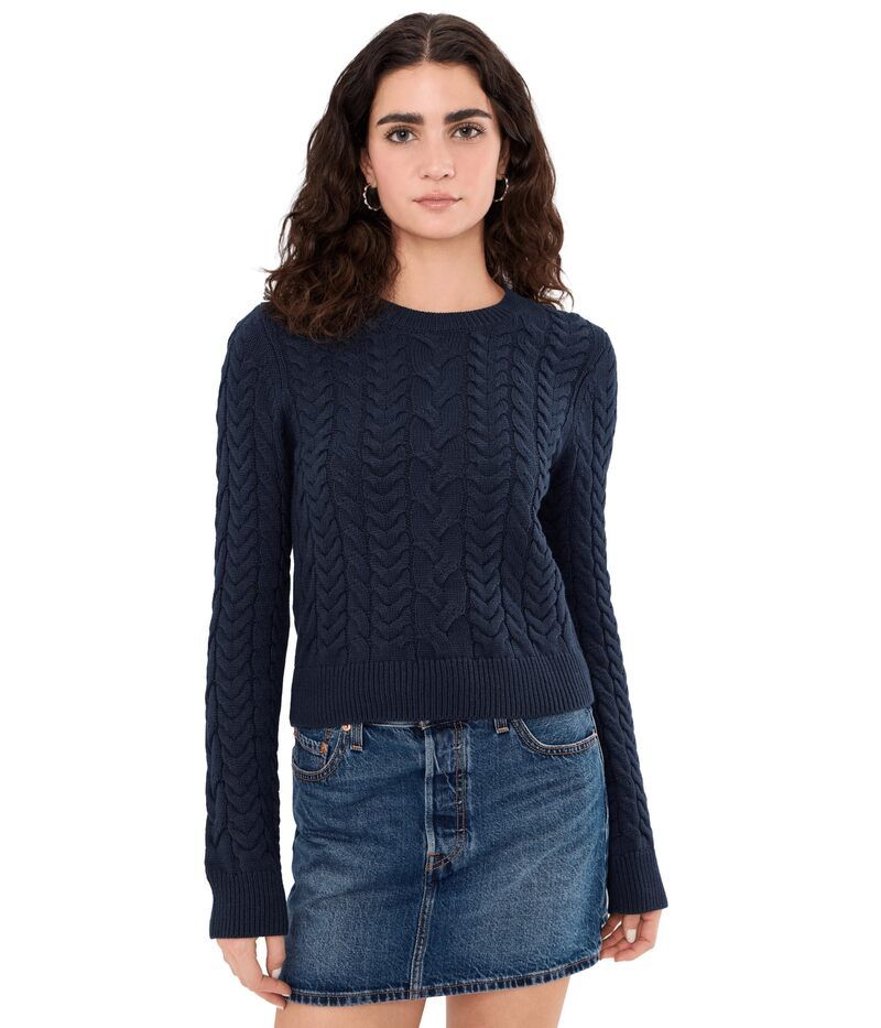 スプレンディット レディース アウター ニット・セーター Splendid Annabella Cable Sweater Navy ネイビー