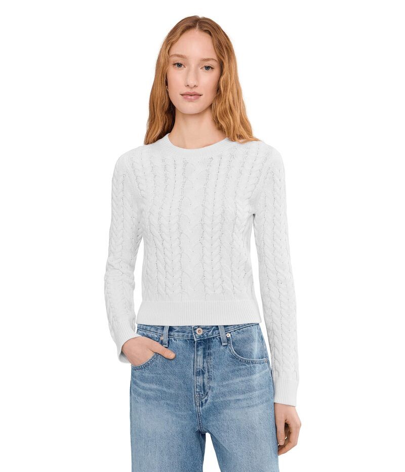スプレンディット レディース アウター ニット・セーター Splendid Annabella Cable Sweater White ホワイト