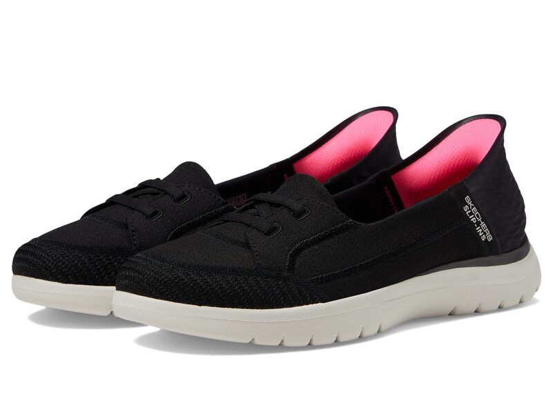 スケッチャーズ レディース シューズ スニーカー SKECHERS OnTheGo Flex Top Notchands Free SlipIns BlackWhite ホワイト