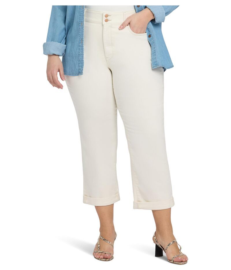 エヌワイディージェイ レディース ボトムス デニムパンツ ジーンズ NYDJ Bailey Relaxed Straight Crop Cuff Jeans Vintage White ホワイト