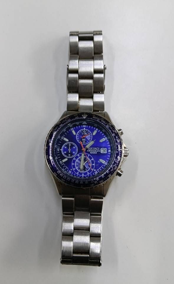 【中古品】SEIKO セイコー 腕時計 7T92-0CF0 ブルー　 クォーツ 青文字盤　現状品