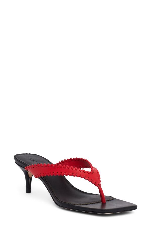 サンク セプト レディース シューズ ヒール サンダル Cinq Sept Frankie Thong Slide Sandal Bisou Black ブラック