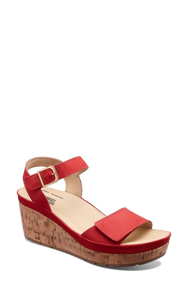サミュエルフドバード レディース シューズ ヒール サンダル Samuel Hubbard Portola TwoStrap Wedge Sandal Red Nubuck レッド