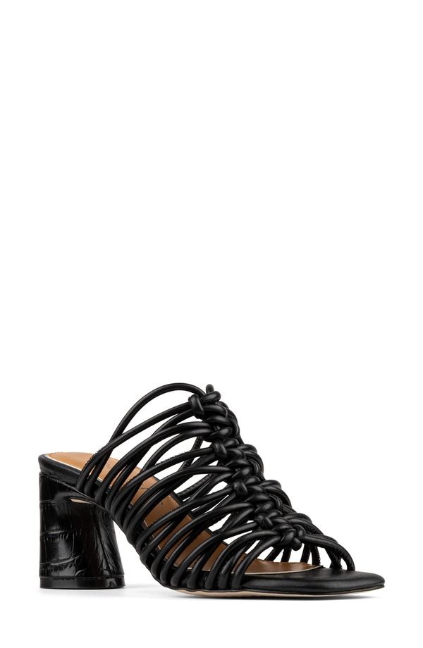 ドナルドプリネール レディース シューズ ヒール サンダル Donald Pliner Vyta Strappy Block Heel Sandal Black ブラック