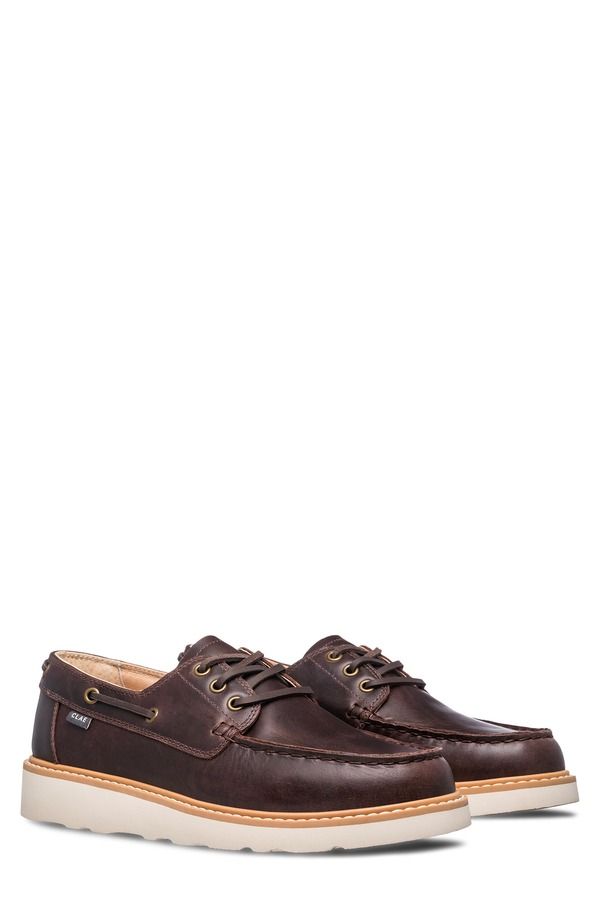 クラエ メンズ シューズ スリッポン・ローファー CLAE Carter Boat Shoe Walrus Brown Leather ブラウン