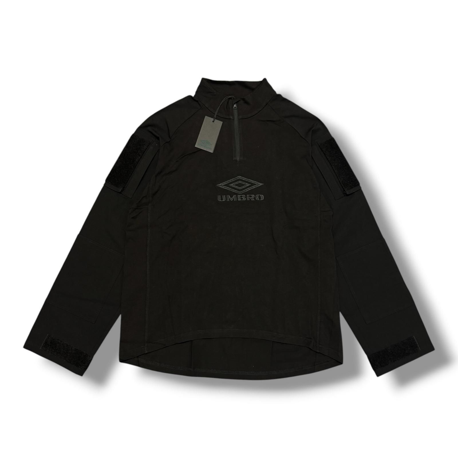未使用 UMBRO Tactical Half Zip タクティカルハーフジップカットソー 長袖Tシャツ アンブロ UBMW0254JY68 ブラック L （16892M）