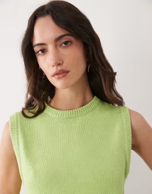 エイソス レディース トップス タンクトップ ニット ASOS DESIGN knitank top green グリーン