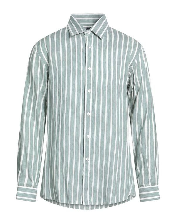 フェデーリ メンズ トップス シャツ FEDELI ストライプ柄シャツ Sage Green グリーン