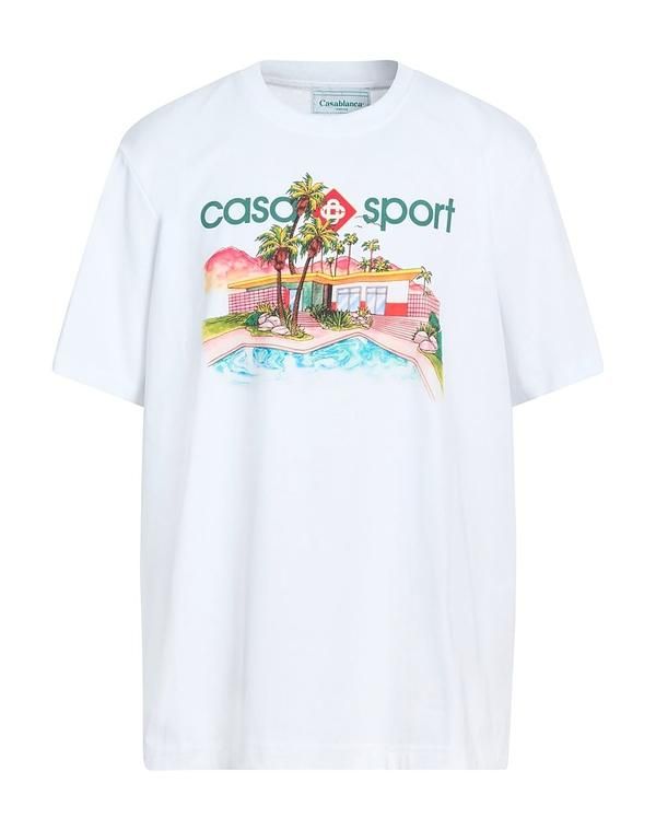 カサブランカ メンズ トップス Tシャツ CASABLANCA Ｔシャツ White ホワイト