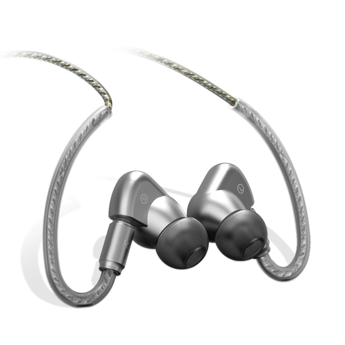 SoundMAGIC E90C 有線イヤホン マイク付き 同軸デュアルドライバー インイヤーモニターイヤホン HiFiステレオ オーバーイヤーフック IEMヘッドホン 取り外し可能なケーブル付き 音楽家オーディオファン用