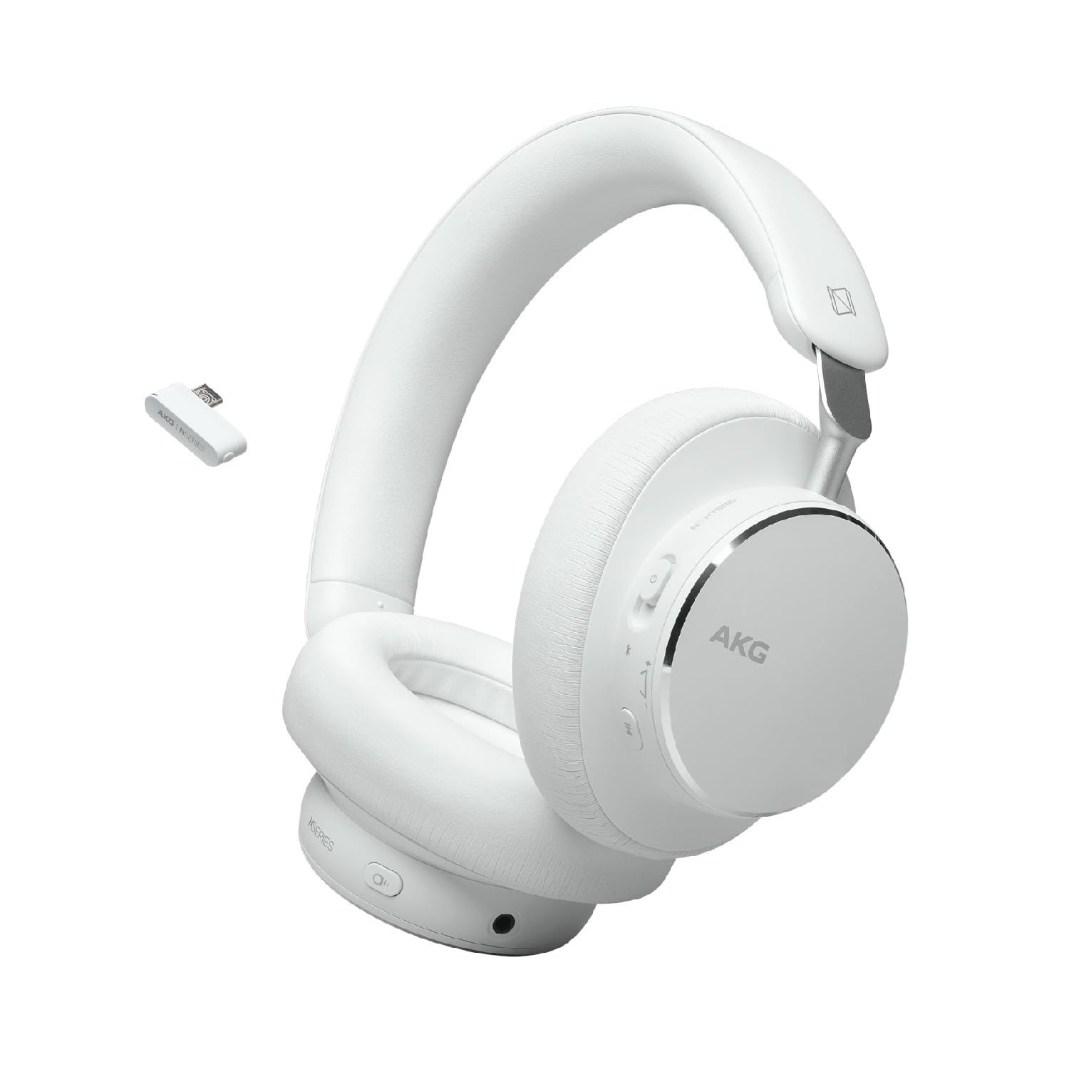 AKG N9 HYBRID ワイヤレス オーバーイヤーヘッドホン ハイレゾ LDAC ワイヤレスヘッドホン LC3Plus 2.4GHZ ドングル Hi-Res iPhone15 有線 AKGN9HYBRIDWHT (ホワイト)