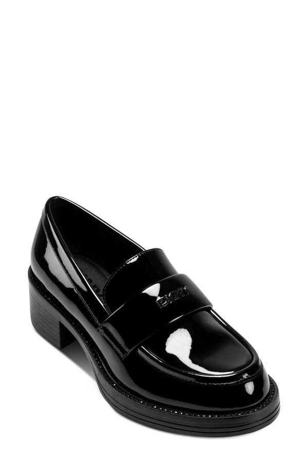 ダナ キャラン ニューヨーク レディース シューズ スリッポン・ローファー ヒール DKNY Civelli Block Heeloafer Black ブラック