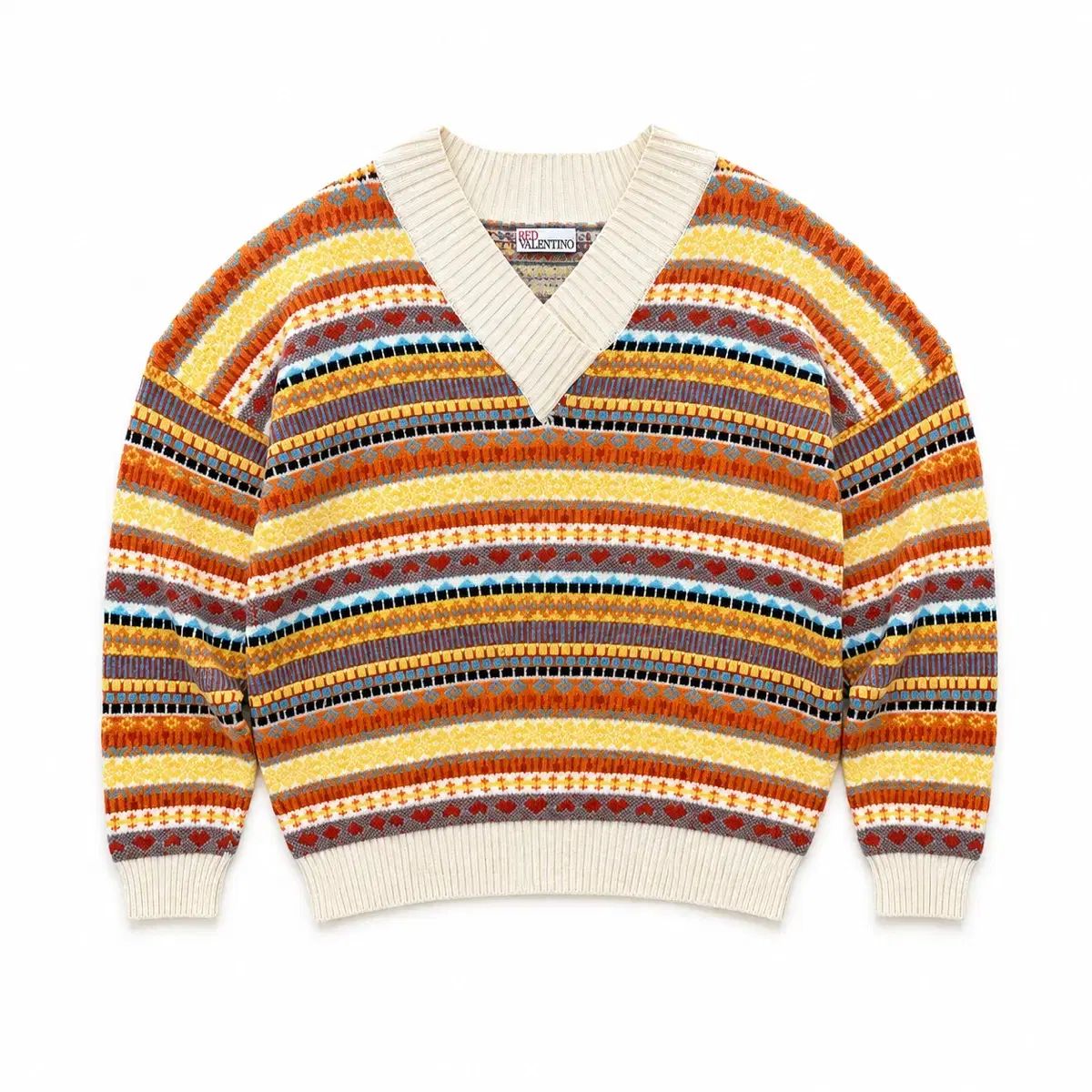 レッド Valentino フェアアイル パータン ニット M