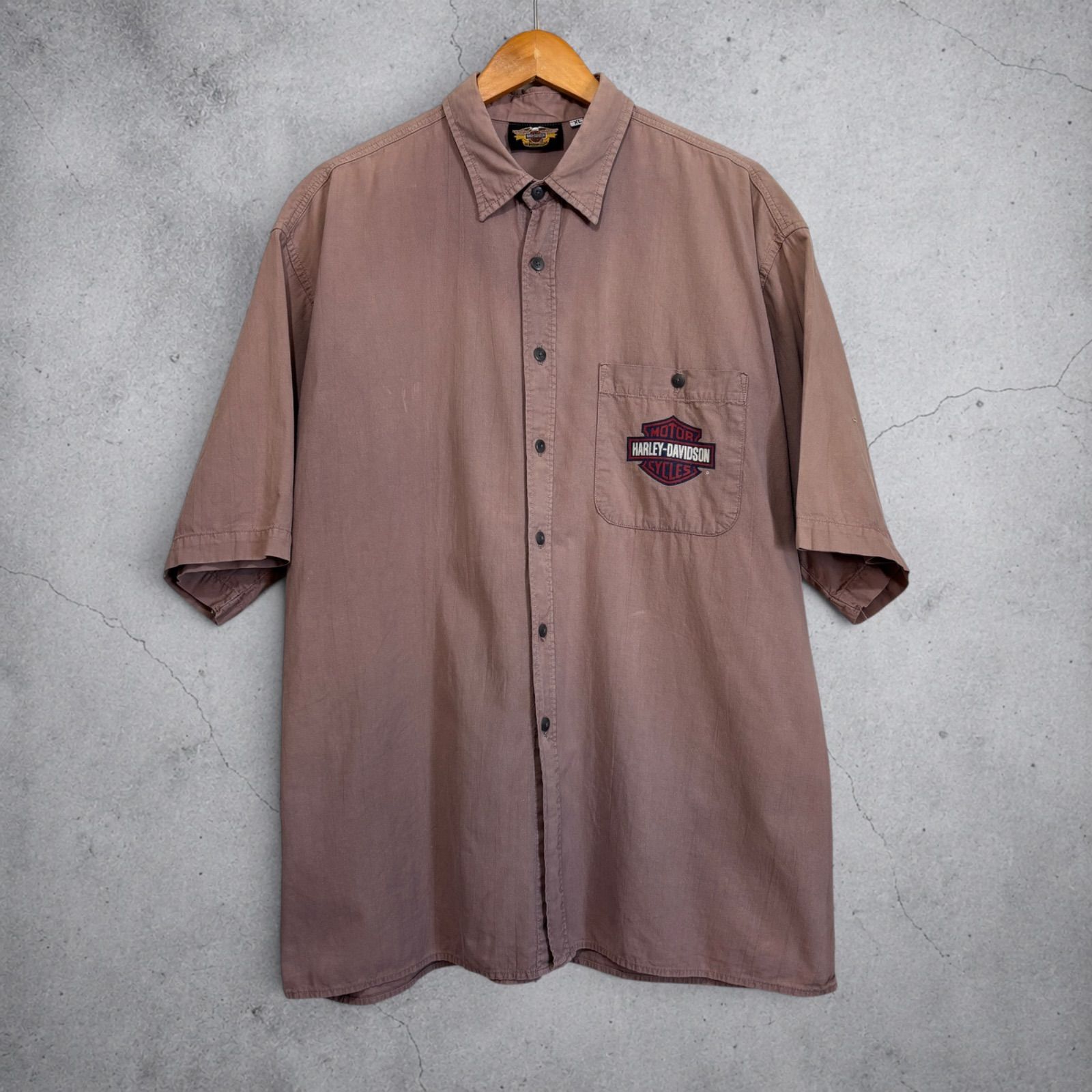 USA製 90-00s Harley-Davidson S/S Shirts XL ハーレーダビッドソン 半袖シャツ フェード 古着