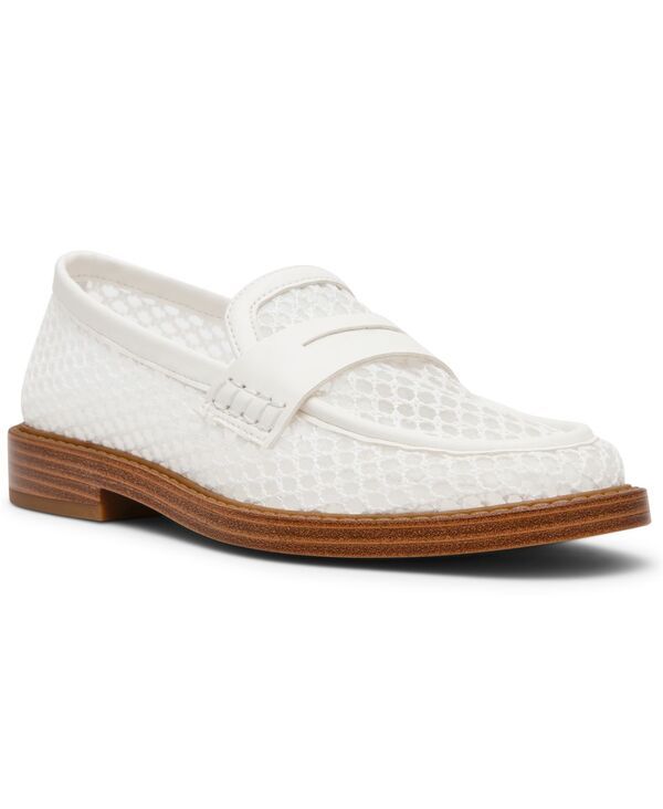 スティーブ マデン レディース シューズ スリッポン・ローファー メッシュ ヒール Steve Madden Womens Madison Mesh Block Heeloafer White Mes
