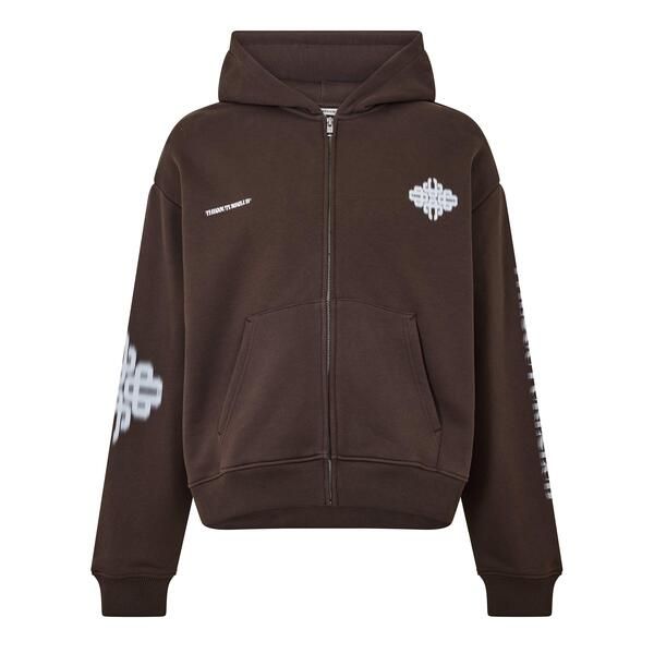 ザ クチュール クラブ メンズ アウター パーカー・スウェット The Couture Club Mens Blurred Zip Hoodie BrownWhite ホワイト
