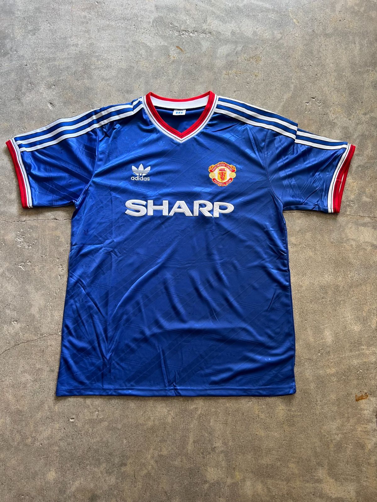 adidas マンチェスターユナイテッド サッカーシャツ SHARP XL 青