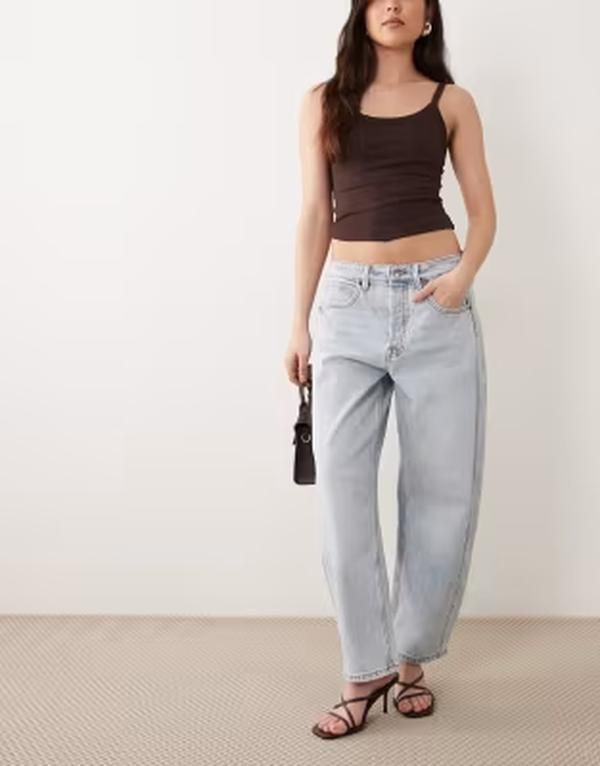 グッドアメリカン レディース ボトムス デニムパンツ ジーンズ Good American good barrel jeans in light blue wash LIGHT BLUE ブルー
