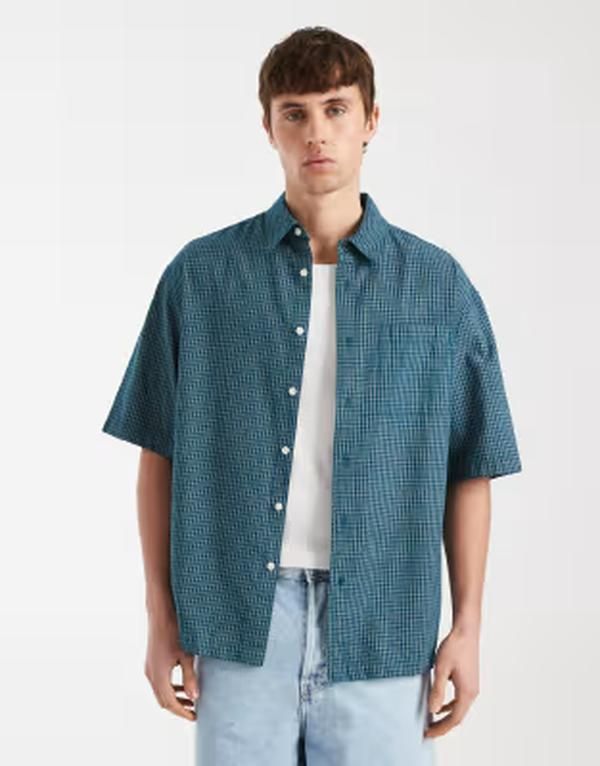 レディファインド レブル メンズ トップス シャツ Redefined Rebel Magnus oversized shirt MID GREEN グリーン