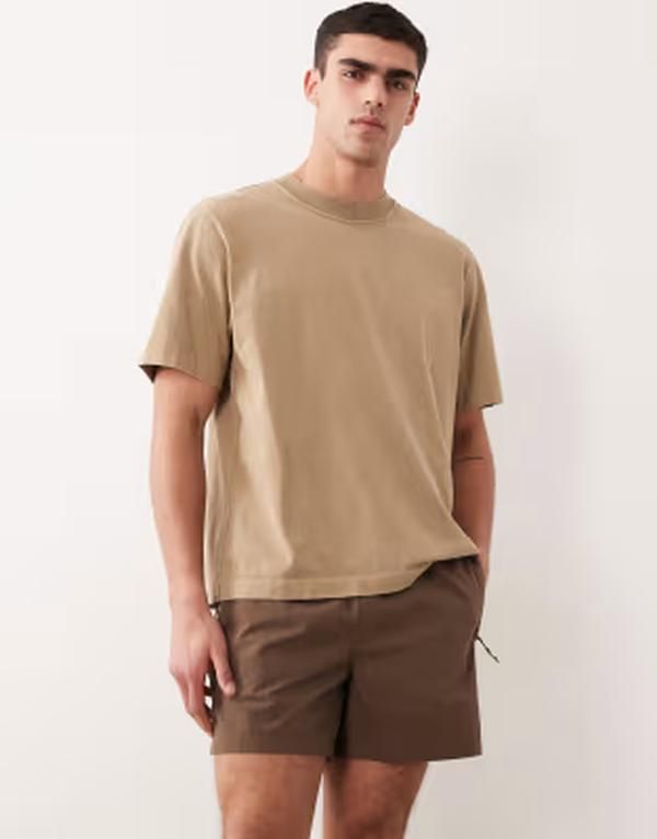 エイソス メンズ ボトムス ハーフパンツ・ショーツ ワイドレッグ ナイロン ショートパンツ ASOS DESIGN wide leg mid length elasticized nylon shor