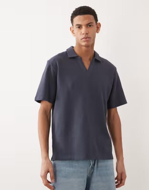 ジャック アンド ジョーンズ メンズ トップス ポロシャツ Jack Jonesplit neck polo shirt Odyssey gray グレー