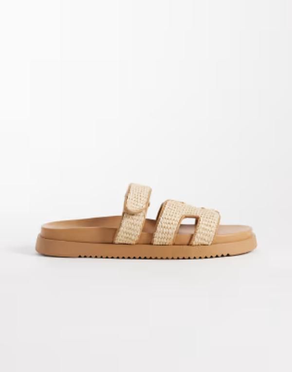 スティーブ マデン レディース シューズ サンダル Steve Madden Missile sandals with straps inatural raffia Nat Raffia