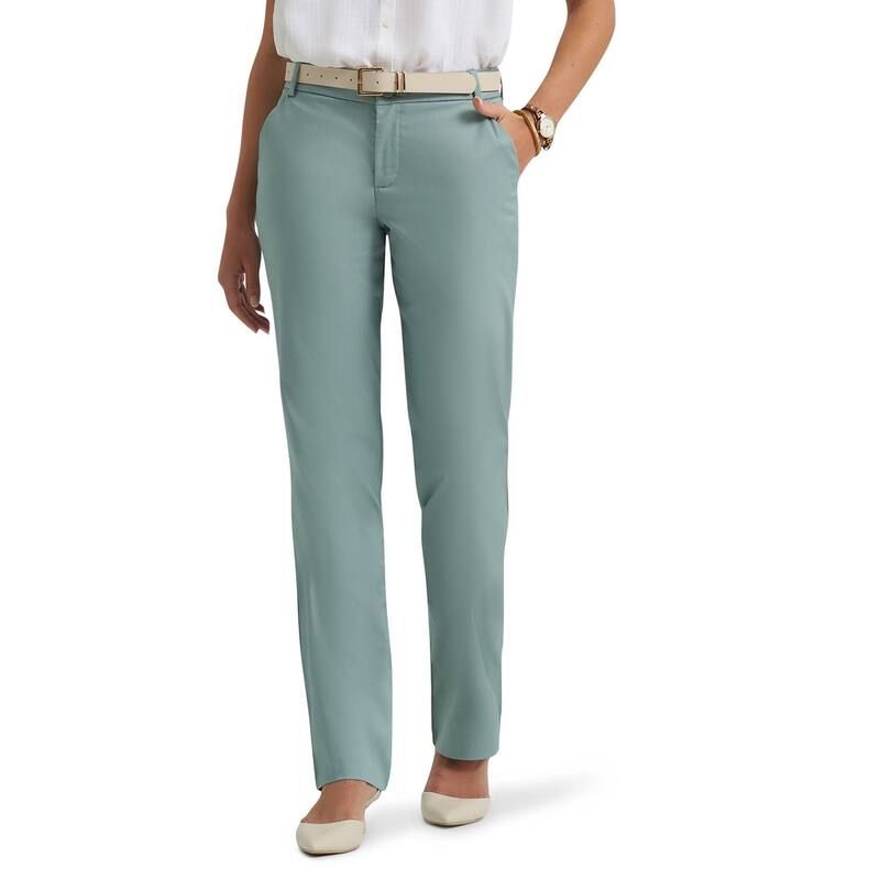 リー レディース ボトムス カジュアルパンツ リラックスフィット Womens Lee WrinkleFree Relaxed Fit StraightLeg Pants Desert Sage セー