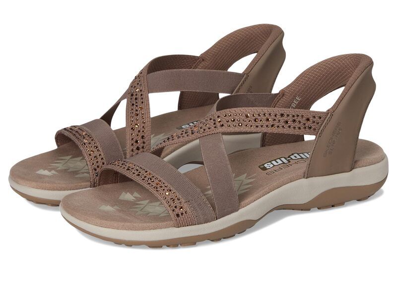 スケッチャーズ レディース シューズ サンダル SKECHERS Reggae Slim Summer Sparkle Mocha モカ 16,086円