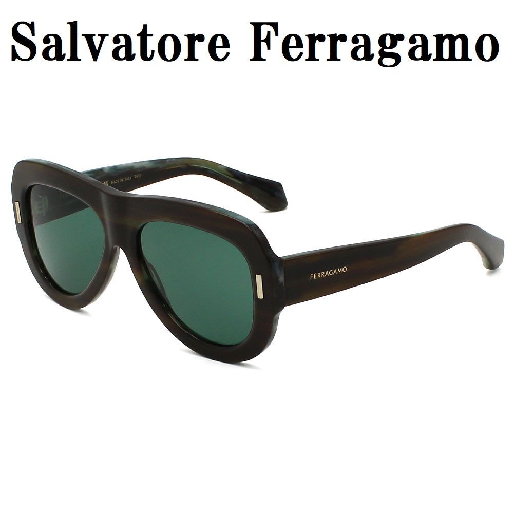 サルヴァトーレ フェラガモ Salvatore Ferragamo SF2029SE 221 サングラス グローバルフィット メガネ 眼鏡 UVカット 紫外線カット レディース グリーン ストライプブラウン