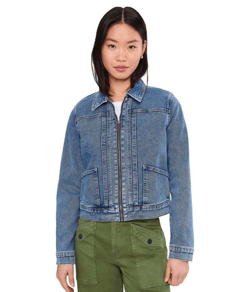 カットフロムザクロス レディース アウター コート ジャケット KUT from the Kloth Genevieve Zip Front Jacket With Slant Pockets Adm