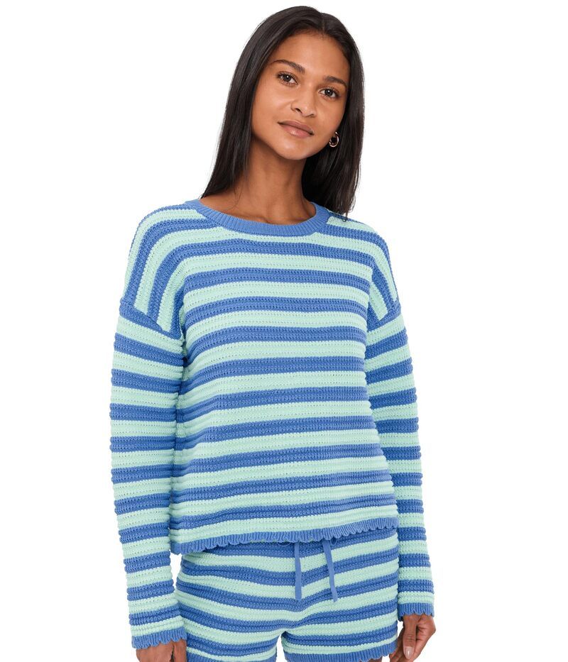 ビーチライオット レディース アウター ニット・セーター Beach Riot Beach Sweater Sapphire Sea Stripe サファイア